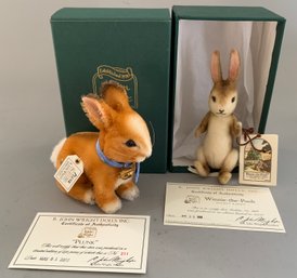 2  Small R John Wrights Winnie The Pooh Pocket Rabbit And Plunk Rabbit