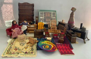 25 Pieces Of Vintage Doll House Furniture, Etc.