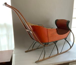 Red Painted Antique Sleigh