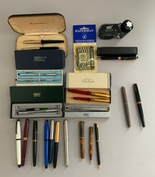 Lot Of Vintage Pen & Pencils, Cross, Watermans, Sheaffer, Etc., Parts, As Found
