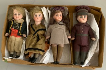 Lot Of Four All Bisque Dolls