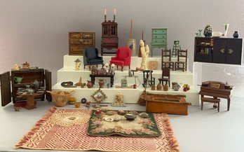 Lot Of Doll House Furniture & Accessories, Etc.