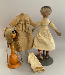 15 Hand Painted American Oil Cloth Doll