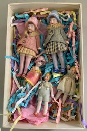 Lot Of 5 All-Bisque Flapper Family Dolls