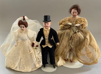 Lot Of 3 Doll House Dolls