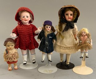 Lot Of 5 Small Dolls