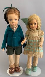 2  Lenci Felt Dolls