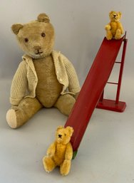 3  Steiff Bears & Metal Slide
