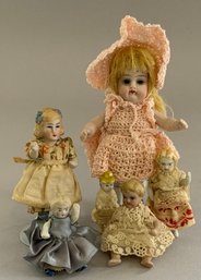 6  Small All Bisque/parian Dolls