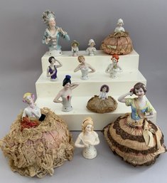 Lot Of 12 Assorted Half Dolls & Half Doll Pin Cushions, 2  7