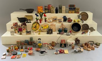 Lot Of Doll House Smalls & Miniatures, China, Advertising, Metal, Etc.