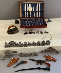 Assorted Lot, Schmid Miniature Pewter Zoo Train Set