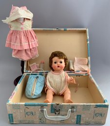 12 Tiny Tears Doll In Original Case With Accessories