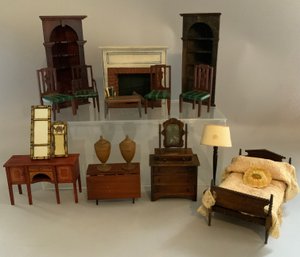 Large Lot Of Tiney Toy Furniture