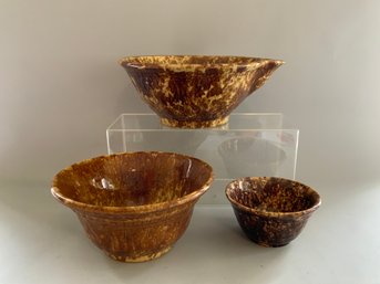 Three Antique Mixing Bowls