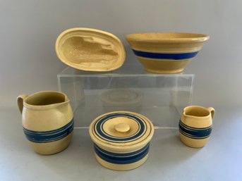 Five Pieces Varying Stoneware/yellowware