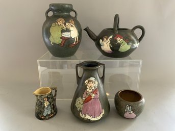 Five Pieces Stellmacher Teplitz Pottery