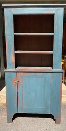 One 34x71x17.5 Dark Blue Finish Stepback Cupboard