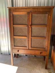 One 39.5x59x16.5 Pierced Tin Pie Safe