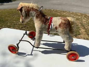 One 26.5x21.5 Steiff Horse On Wheels