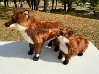 Two Pieces Plush Red Foxes