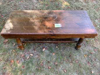 One 48x21x17.5 Pine Low Table, Shows Signs Of Wear