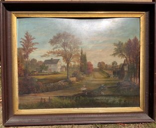 One 29x22.5 Framed Painting Of A Rural American Scene