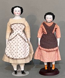 LOT OF 2 GERMAN CHINA HEAD DOLLS