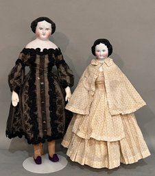 LOT OF 2 GERMAN CHINA HEAD DOLLS