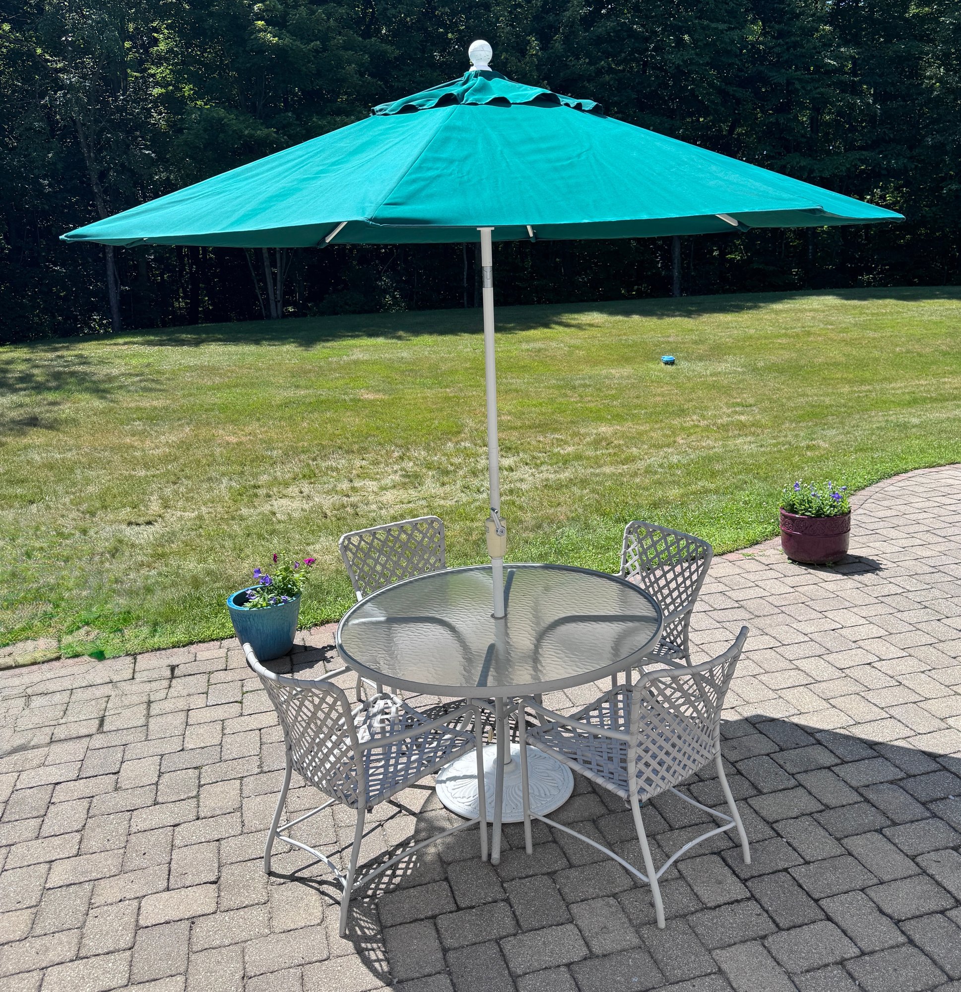 jordan manufacturing patio umbrellas Steel Market Umbrella Olive : : Patio, Lawn & Garden The sturdy pole and eight ribs of the patio umbrella are made from black powder Jordan Manufacturing 9-ft Steel Blue