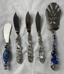 Five 'jeweled' Serving Pieces