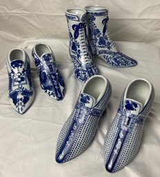 Blue And White Porcelain Shoes