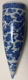 Vintage Blue And White Wall Pocket