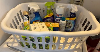 Laundry Basket With Miscellaneous Supplies