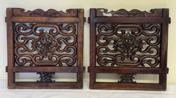 Two Carved Asian Decorative Panels