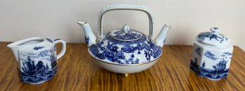 Teapot And Cream And Sugar Dish