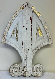 French Painted & Gilt Architectural Wood Carving