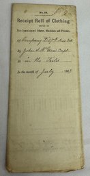 Civil War Era Military Property Receipt, 1863