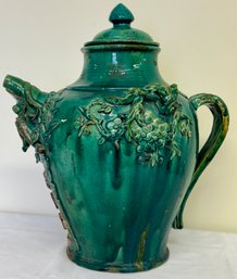 Large Asian Pottery Lidded Vessel