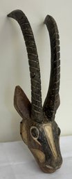 Carved Wood Ibex Trophy Wall Mount