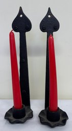 Pair Make-Do Strap Hinge Iron Single Sconces