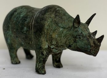 Chinese Copper Alloy Rhinoceros Sculpture
