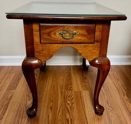 Statton One Drawer Side Table With Glass