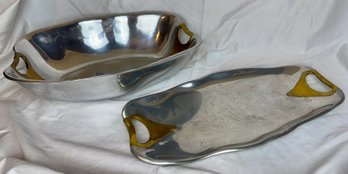 Two Two Tone Serving Pieces