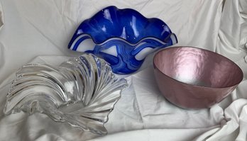 Three Pieces Of Art Glass
