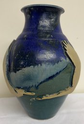 Art Pottery Vase, Herons In Relief