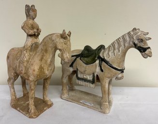 Two Tang Style Chinese Equestrian Figures