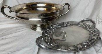 Two Metal Serving Pieces