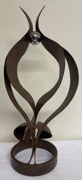 Modernist Oxidized Steel Sculpture