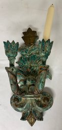 Venetian Carved Wood Two Arm Wall Sconce